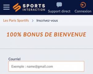 créer un compte Sports Interaction