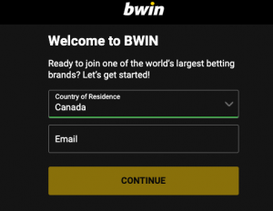 bwin Registration Canada