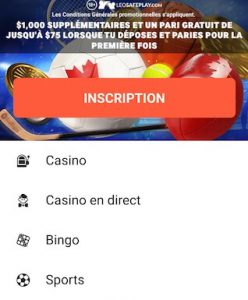 création compte leovegas canada