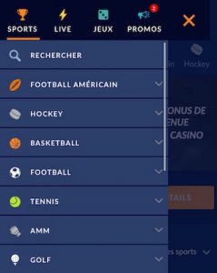 menu sports interaction canada